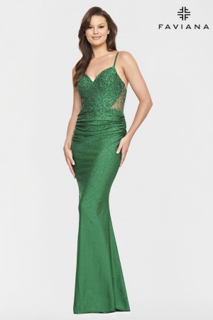 Faviana S10800 Stretch Prom Dress with Stone Accents