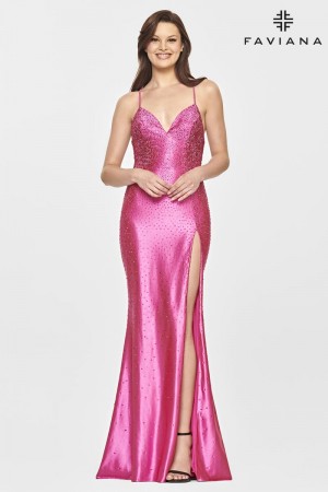 Faviana S10801 Satin with Stones Prom Dress