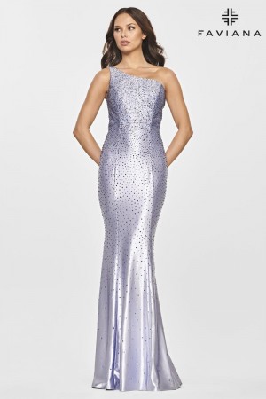 Faviana S10816 Sheer Back One Shoulder Prom Dress