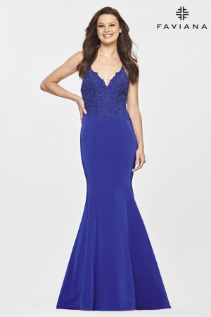 Faviana S10821 Lace Up Back Mermaid Prom Dress