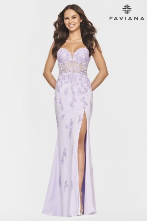 Faviana S10832 Sheer Corset Prom Dress