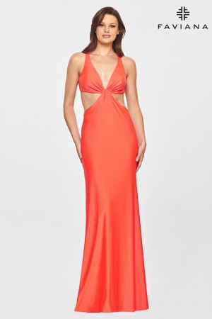 Faviana S10840 Backless Side Cutout Prom Dress