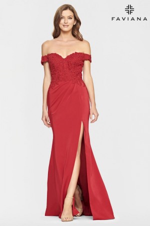 Faviana S10863 Off Shoulder Prom Dress