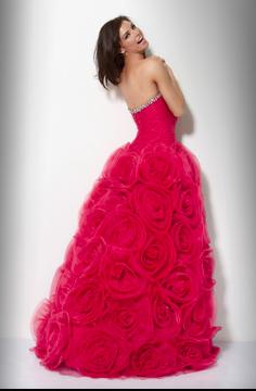 Jovani Rhinestone and Roses Ball Gown 9107: French Novelty