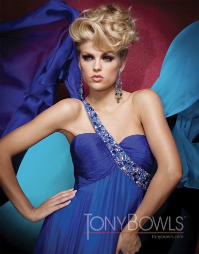French Novelty: Sapphire Turquoise Chiffon Tony Bowls Collection ...