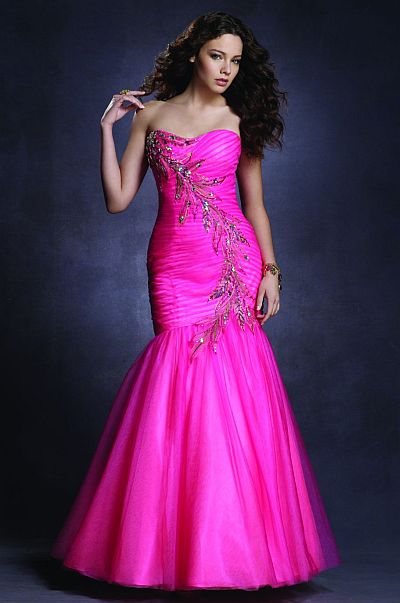 Twilight Fuchsia Ruched Mermaid Prom Dress 4034 by Alfred Angelo ...