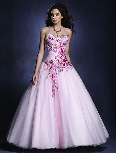French Novelty Twilight Bella Pink Swan Prom Ball Gown 4035 by Alfred Angelo