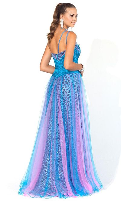 2012 Pink by Blush Prom Blue Purple Animal Print Ball Gown 5115: French ...