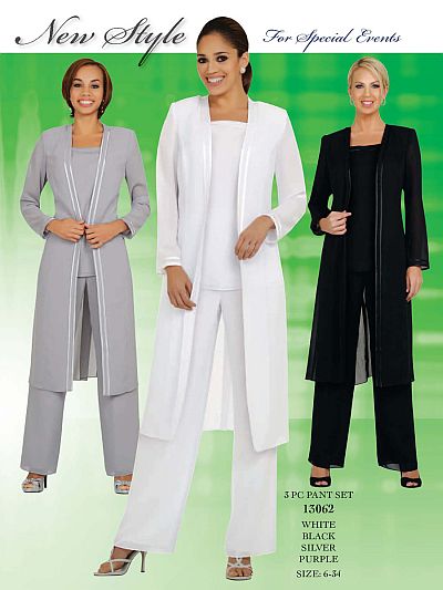 Misty Lane by Ben Marc 13062 Church Usher Pant Suit - French Novelty