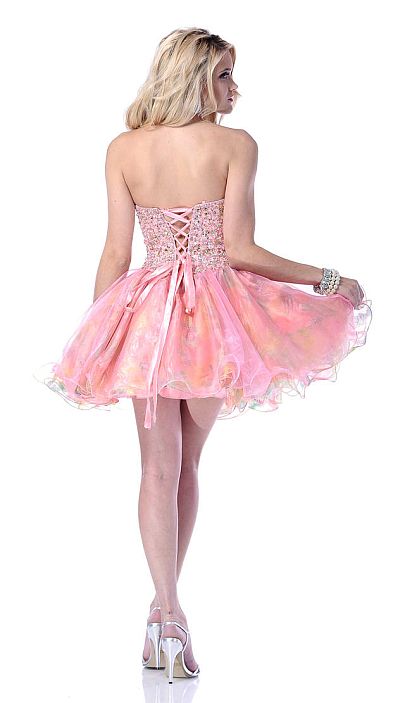 Charmed Hearts Strapless Sequin Cupcake Dress (Juniors) at Von Maur