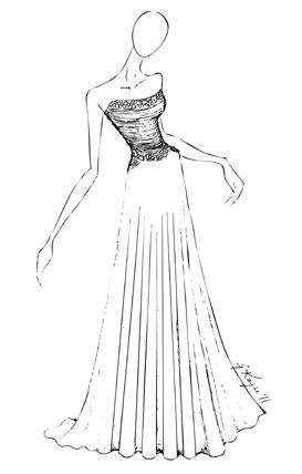 Johnathan Kayne Peacock Silk Chiffon Drop Waist Prom Dress 232: French ...