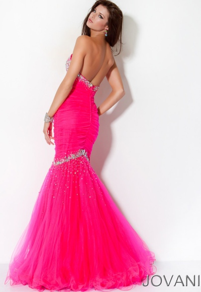 Jovani Drop Waist Long Prom Dress with Jeweled Bust 171174: French Novelty