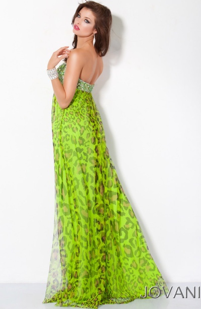 lime green leopard print dress