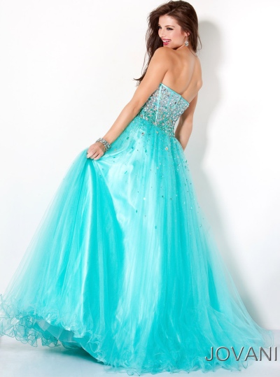 aqua ball gown