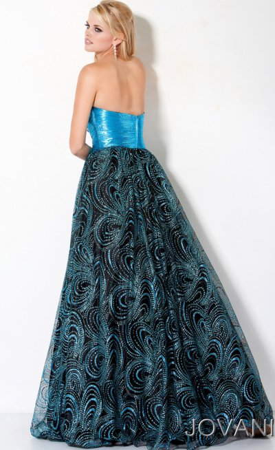 Jovani Long Swirl Ball Gown Style Prom Dress B459: French Novelty