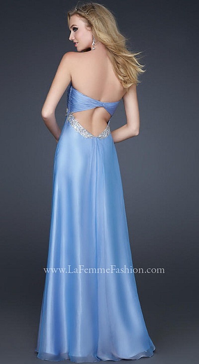 2012 Prom Dresses La Femme Periwinkle Chiffon Dress 17318: French Novelty