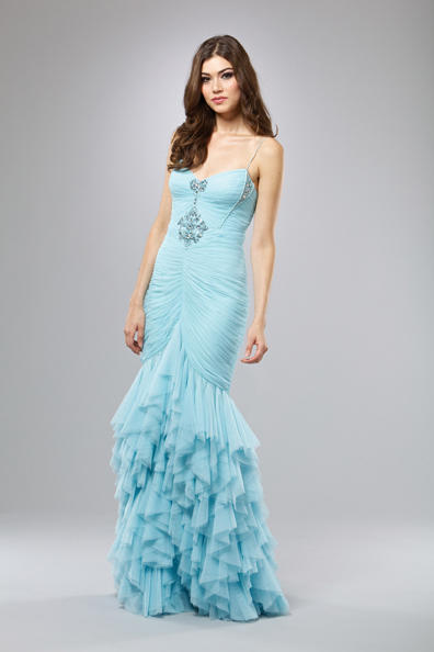 ruffle mermaid gown