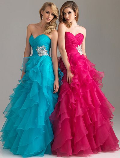 Night Moves Organza Ball Gown Prom Dress 6400: French Novelty
