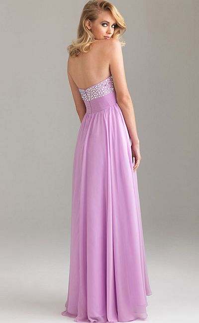 Night Moves Strapless Chiffon Bead and Crystal Prom Dress 6446: French ...