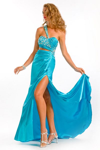 French Novelty: Party Time One Shoulder Satin Charmeuse Slip Prom Dress ...