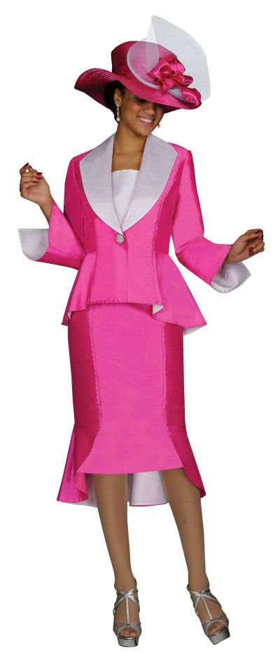 GMI G4172 Womens Church Suit with High Low Skirt: French Novelty