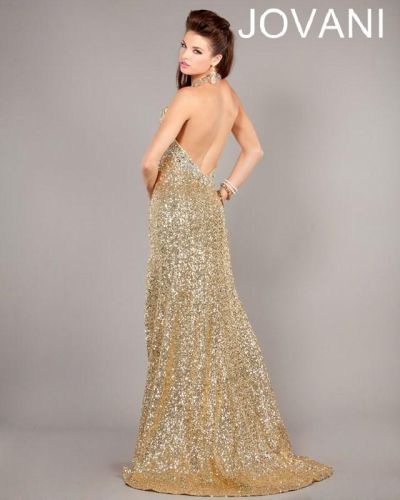 Jovani Beaded Halter Gown 1327: French Novelty