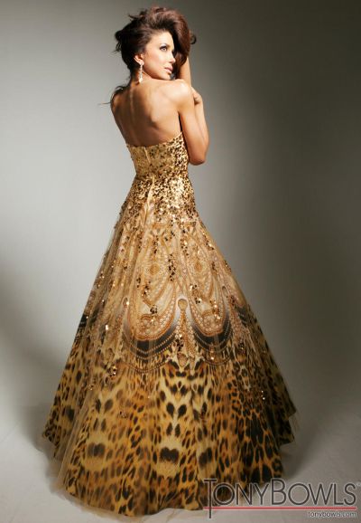 French Novelty: Tony Bowls Evenings TBE11352 Gold Sequin Evening Dress