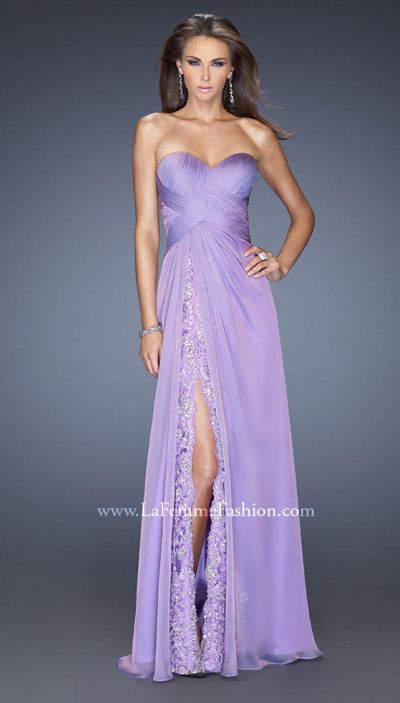 Size 10 Mint La Femme 19630 Enchanting Chiffon Evening Dress: French ...