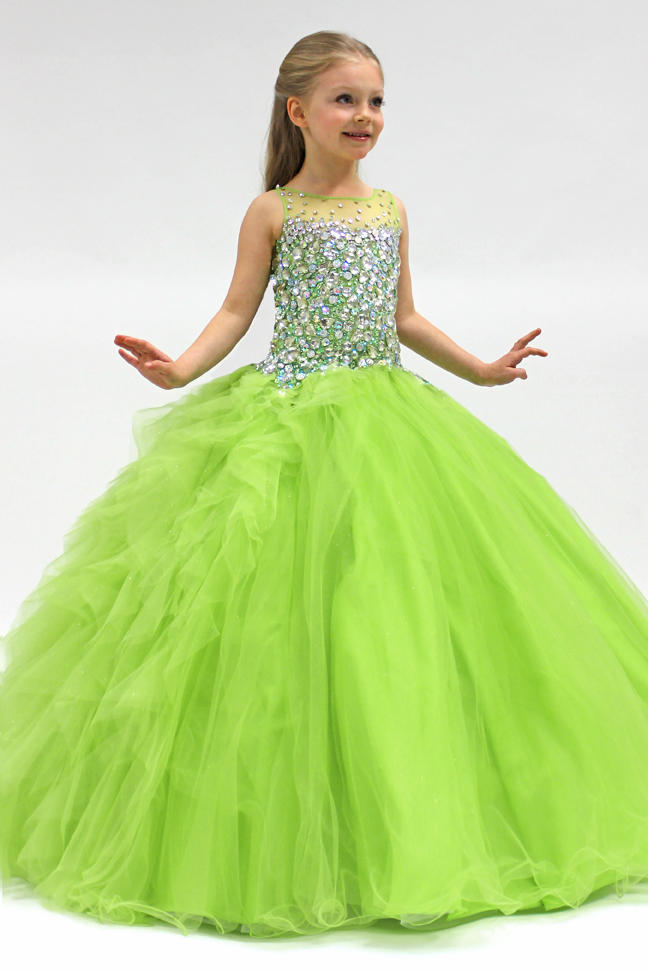 Vestido verde limon top para niñas