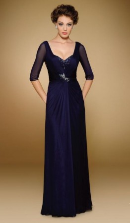 Size 14 Navy Rina Di Montella 1823 Formal Dress with Cowl Back