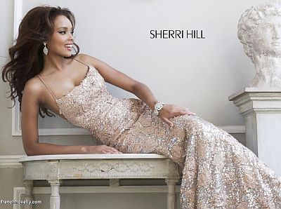 French Novelty Sherri Hill 11125 Sheer Lace Formal Dress