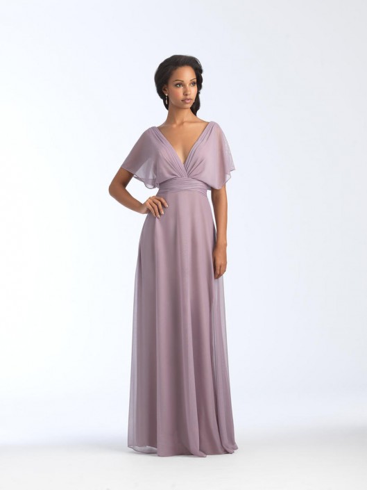 chiffon mauve dress
