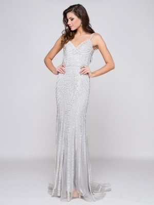 Glow by Colors G664 Fitted Beaded Gown