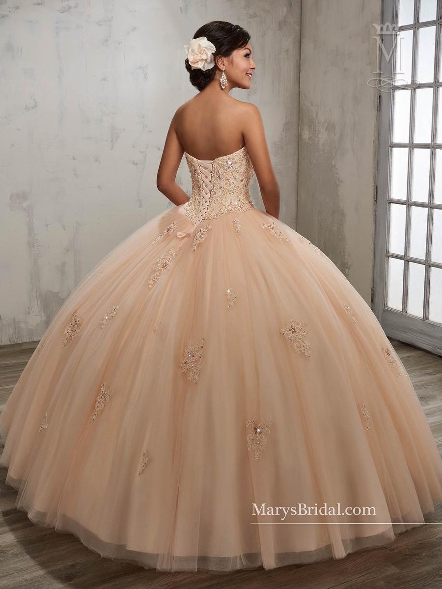 French Novelty Marys 4808 Pearls and Beads Quinceanera Dress