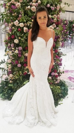Size 8 Ivory Dave and Johnny A6768 Amazing Mermaid Prom Gown