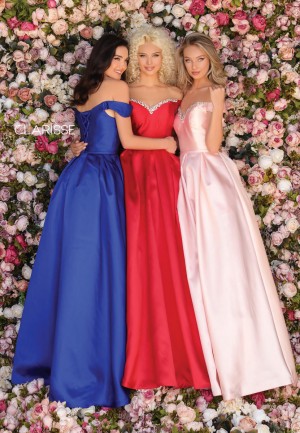 Size 4 Royal Clarisse 8057 Off Shoulder Jewel Neck Gown