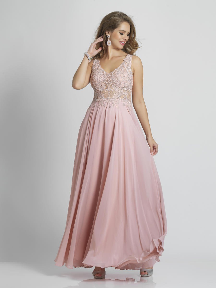 French Novelty: Dave and Johnny A9037 Sheer Top Prom Dress