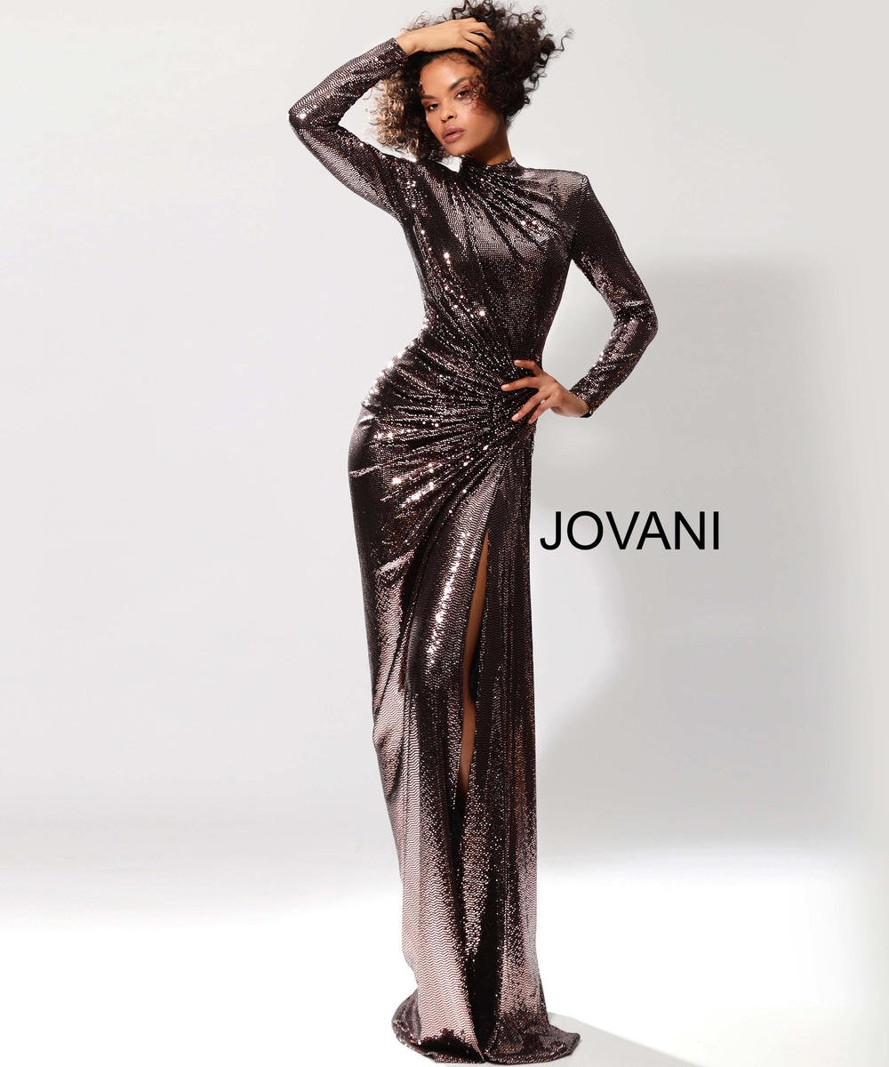 Long sleeve on sale metallic gown