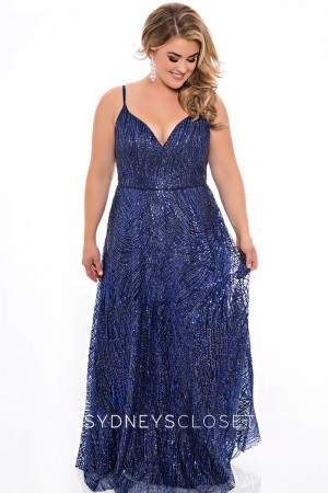 Sydneys Closet SC7286 Glitter Plus Size Prom Dress