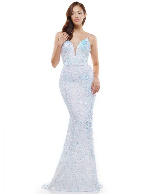 Size 10 Silver Colors Dress 2459 Gorgeous Sequin Prom Dress