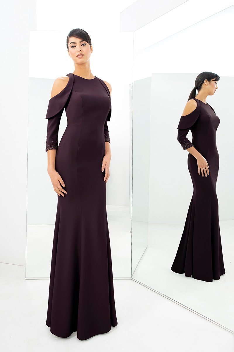 Mother of the bride cold shoulder gowns hotsell