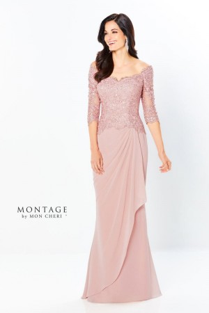Size 16 English Rose Montage 220942 Cascading Mothers Gown