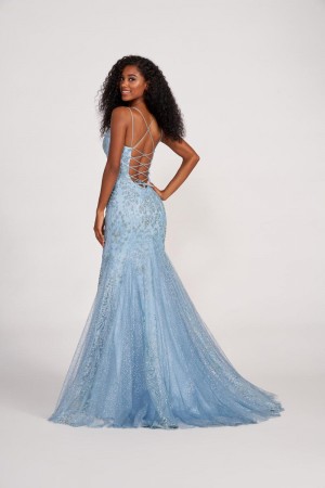 Size 6 Sage Ellie Wilde EW34045 Lace Up Back Prom Dress