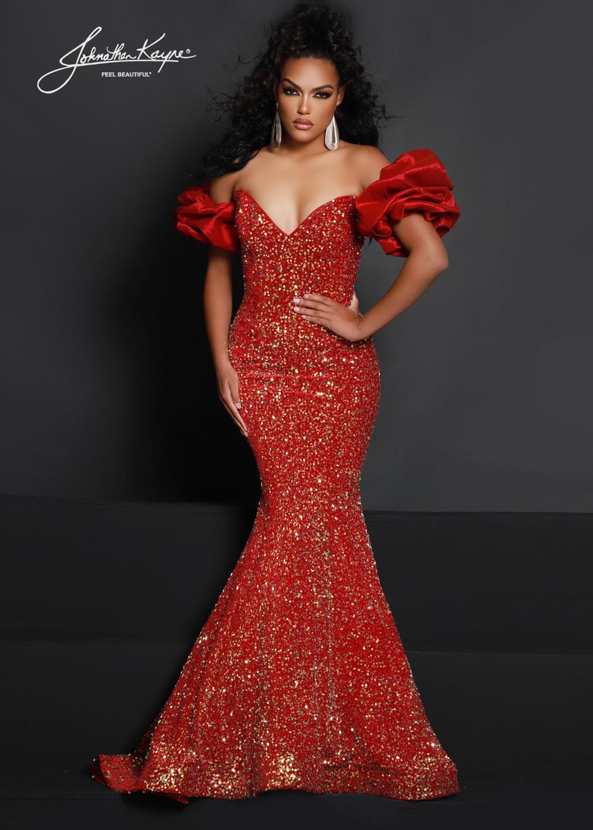 人気新品入荷 French Novelty: Johnathan Kayne 2641 Sequin Velvet Gown with ワンピース カードゲーム