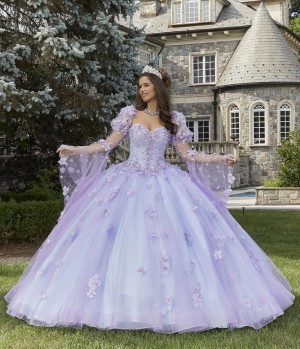 Size 8 Blue Orchid Valencia 60174 Fairytale Sleeve Quinceanera Dress