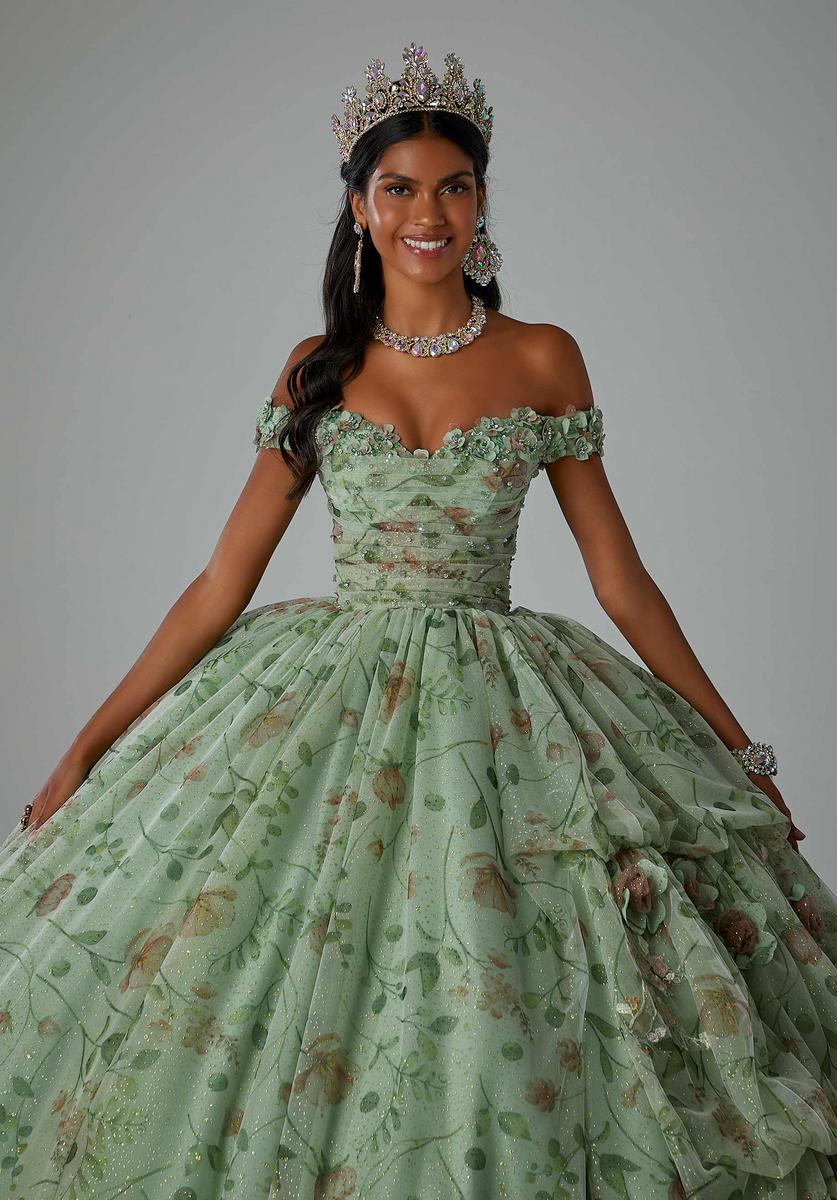 French Novelty: Vizcaya 89457 Whimsical Floral Quinceanera Dress