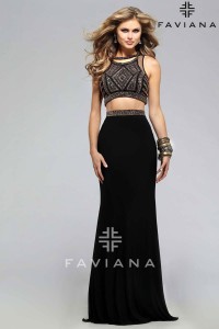 Faviana Glamour S7706 Jersey 2pc Prom Gown