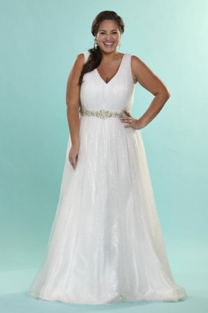 Sydneys Closet SC5066 Plus Size Destination Wedding Dress