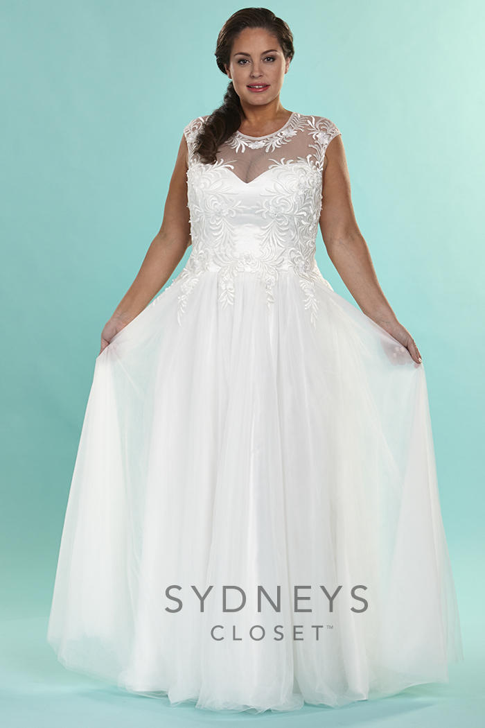 Sydneys Closet SC5075 Signature Plus Size Illusion Wedding Gown: French ...