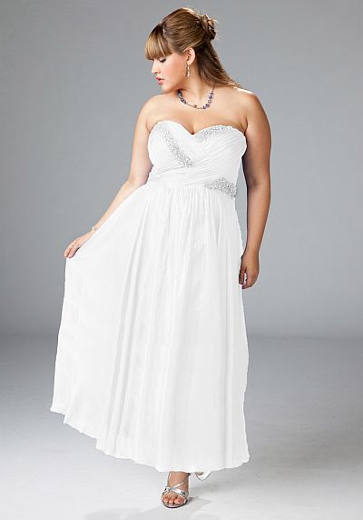 Sydneys Closet Diamond White Chiffon Plus Size Prom Dress SC7059 ...